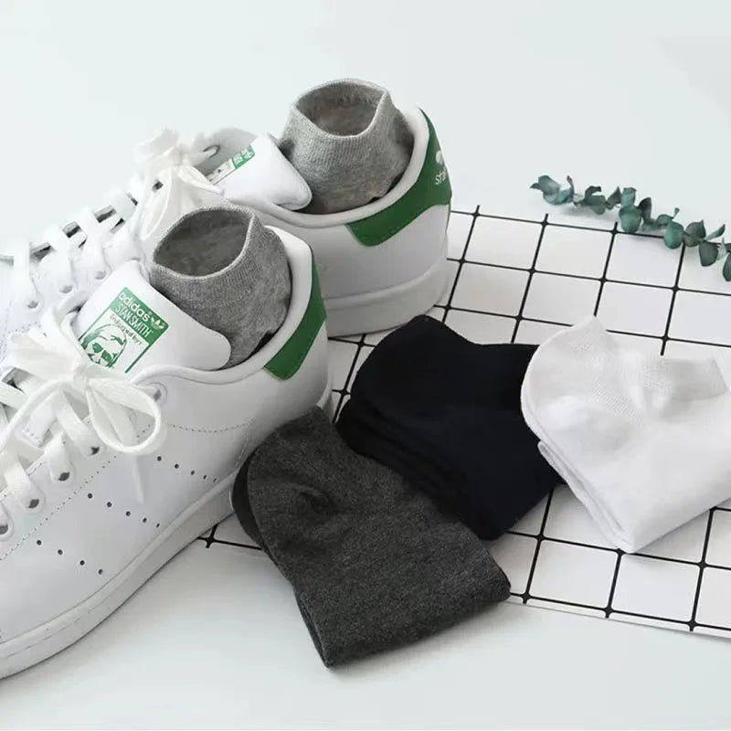 Women’s Breathable Cotton Ankle Socks – Solid Color Boat Sports Socks