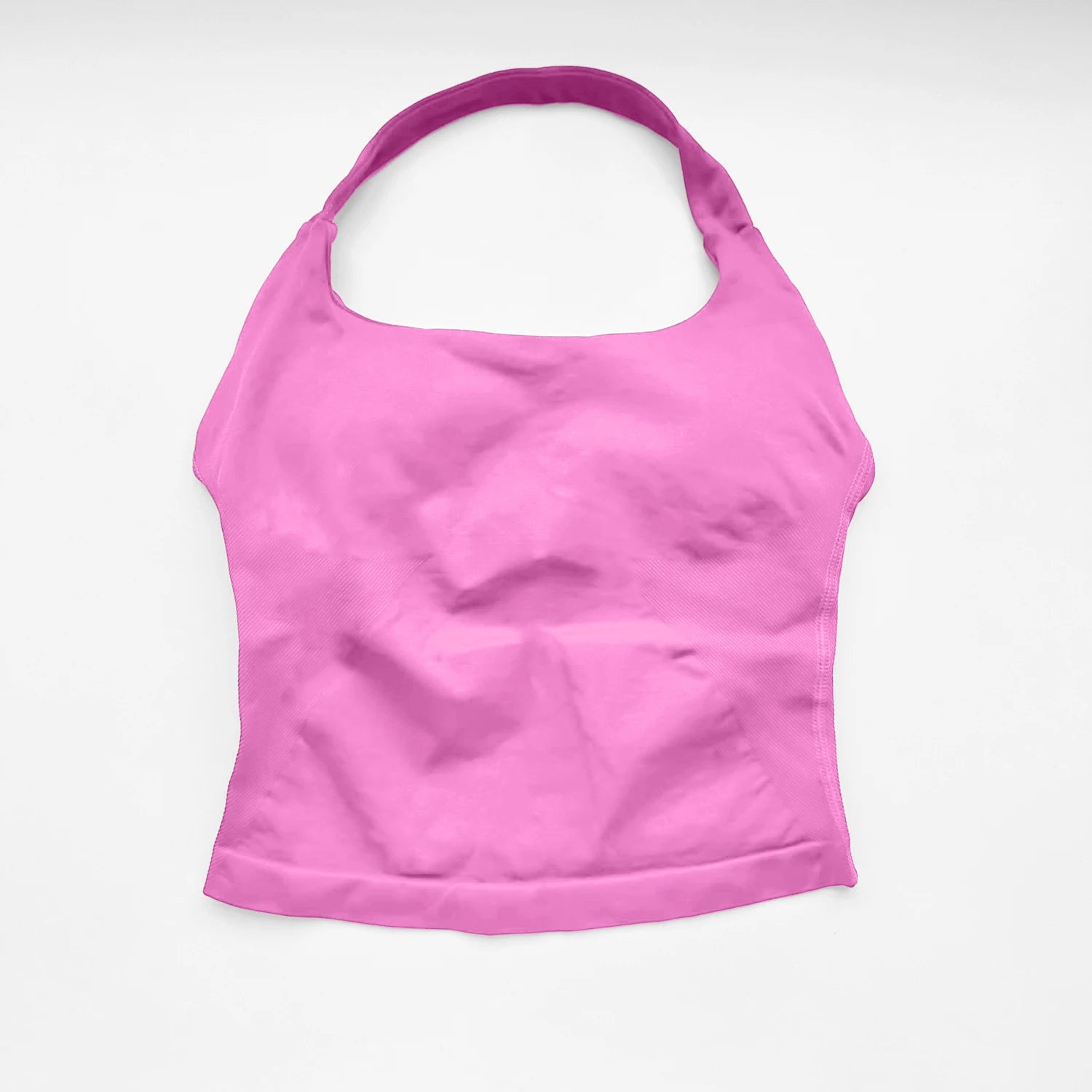 Women’s Gym Halter Top – Longline Strappy Padded Sports Tank
