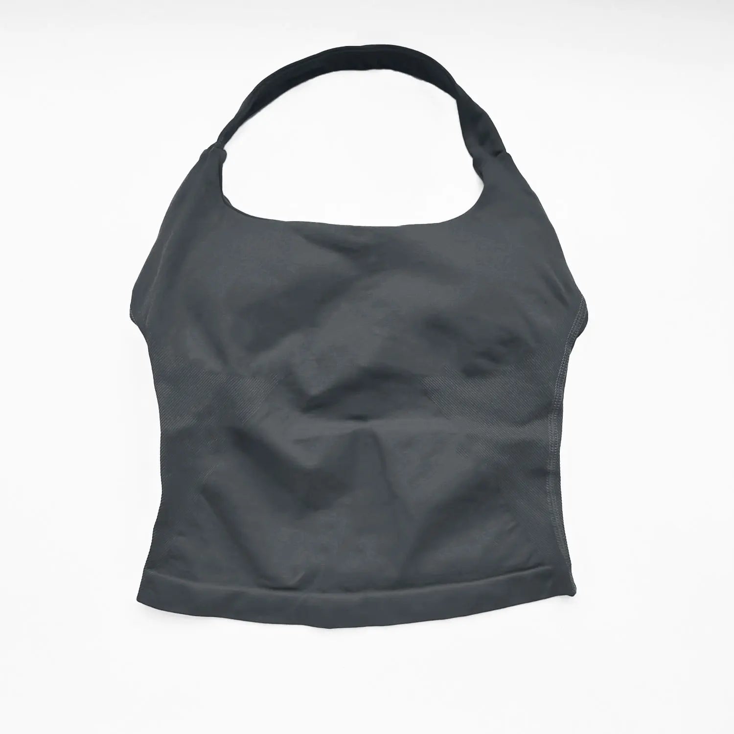 Women’s Gym Halter Top – Longline Strappy Padded Sports Tank