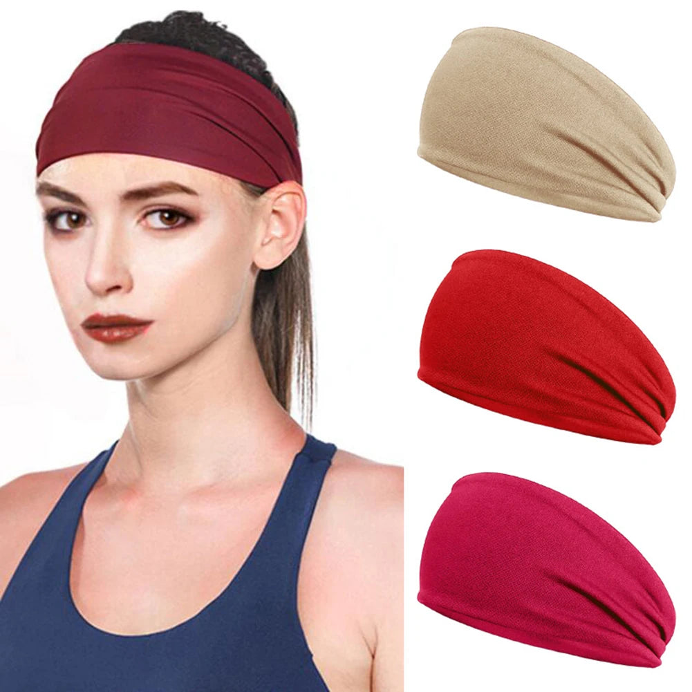 Quick-Dry Sports Headband – Elastic Sweat-Absorbing Fitness Hair Band (1PC)