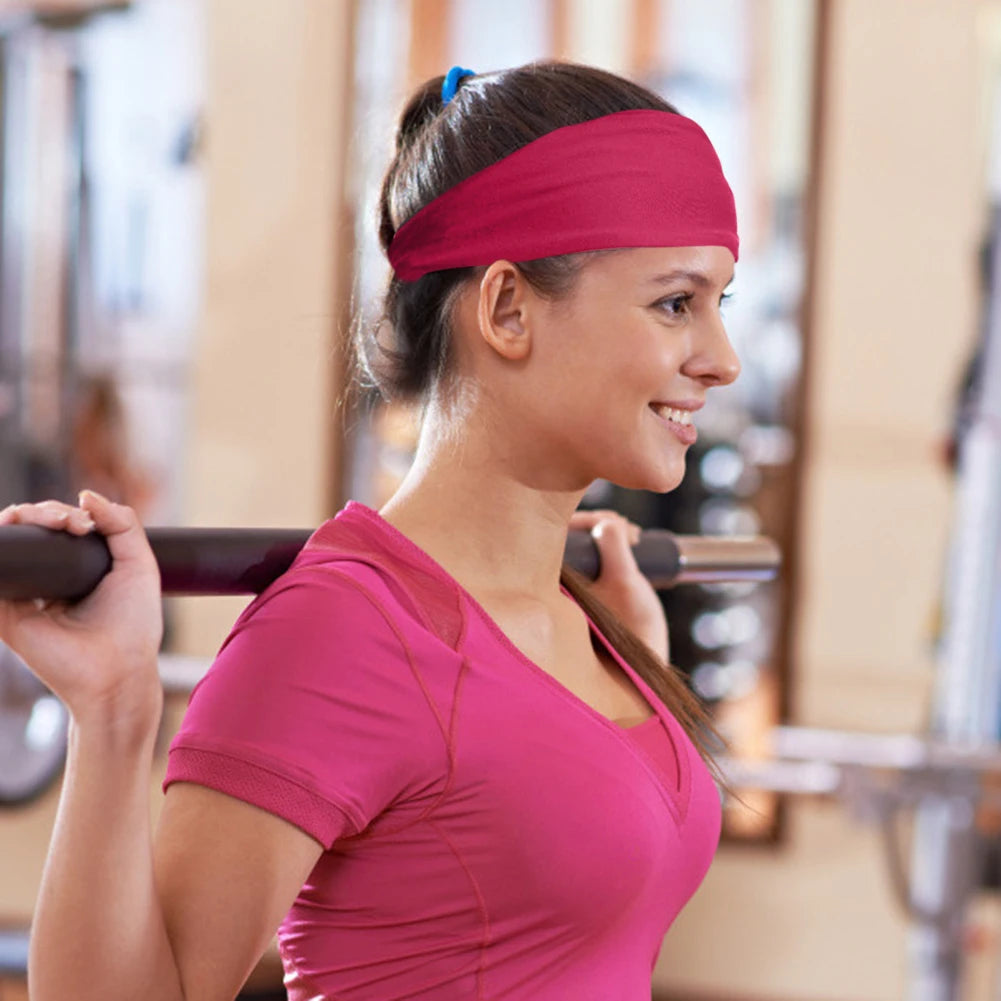Quick-Dry Sports Headband – Elastic Sweat-Absorbing Fitness Hair Band (1PC)