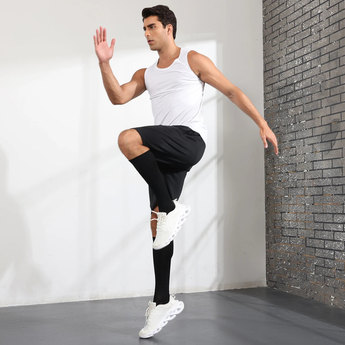 6 Pairs Compression Socks – Solid Color Nurse & Everyday Support Socks